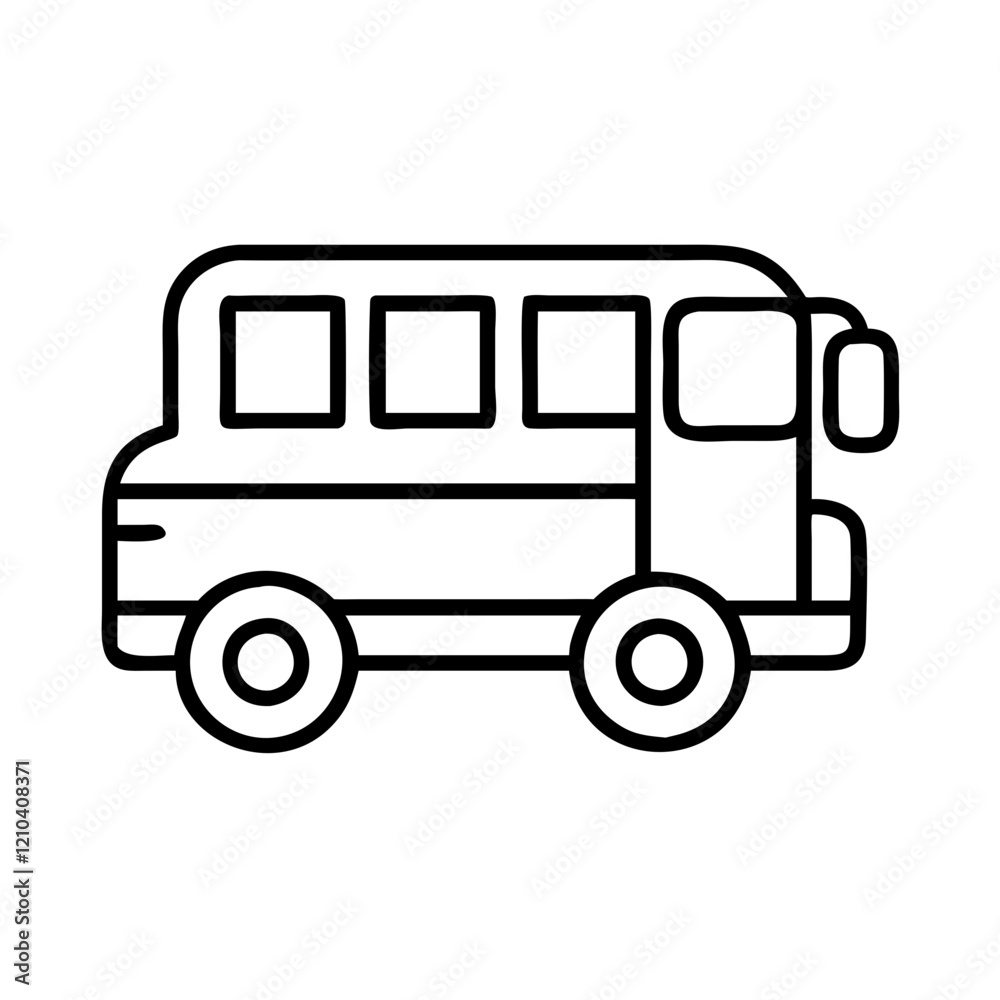 school bus icon, school bus line art - simple line art of school bus, perfect for school bus logos and icons school bus icon, school bus line art - simple line art of school bus, perfect for school bus logos and icons