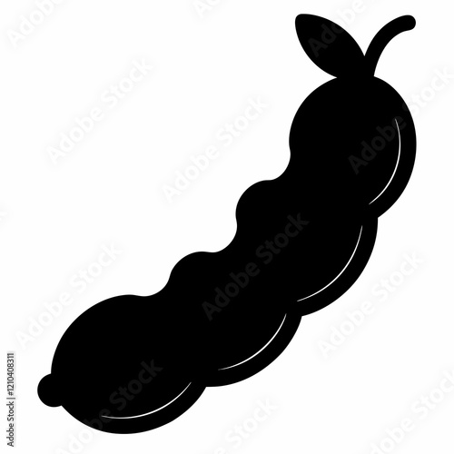 Tamarind  black silhouette vector