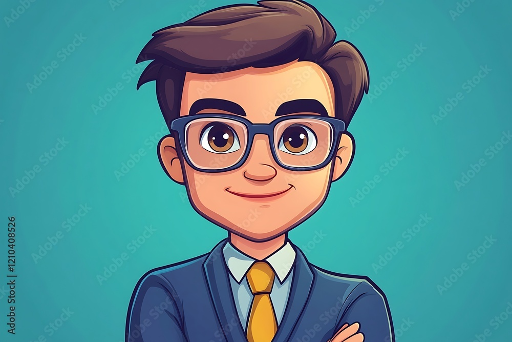 Stylish Boy Executive Illustration Portrait