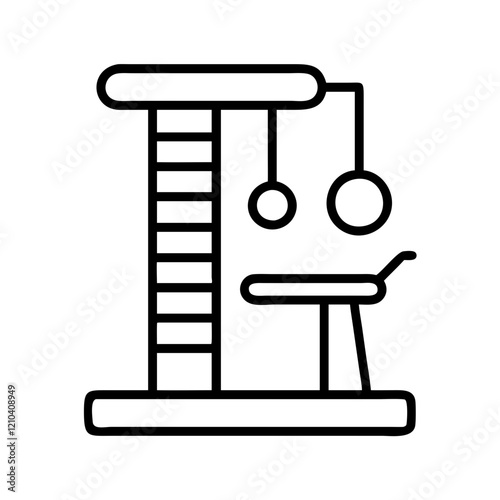 scratching post icon, scratching post line art - simple line art of scratching post, perfect for scratching post logos and icons