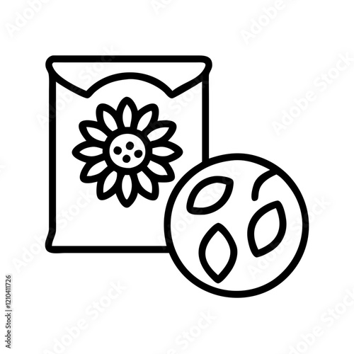 seeds sunflower or chia icon, seeds sunflower or chia line art - simple line art of seeds sunflower or chia, perfect for seeds sunflower or chia logos and icons