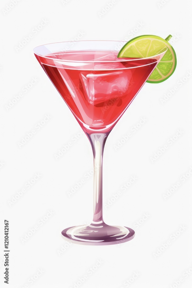 Cosmopolitan Cocktail Isolated on White Background - The Perfect Cold Beverage for Your Next Party Cosmopolitan Cocktail Isolated on White Background - The Perfect Cold Beverage for Your Next Party