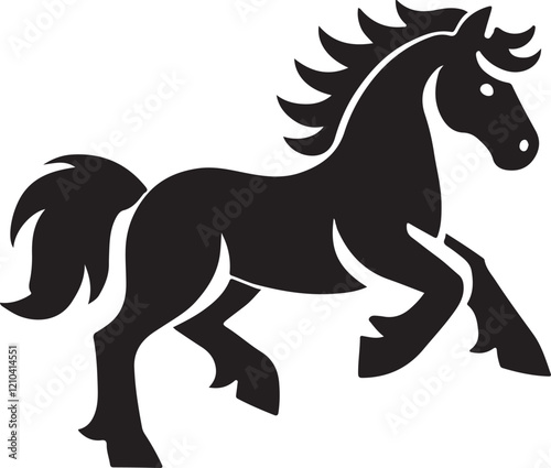 Horse icon silhouette vector with white background