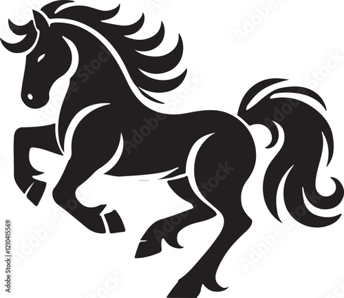 Horse icon silhouette vector with white background