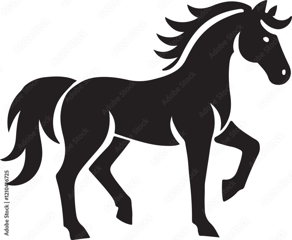 Obraz premium Horse icon silhouette vector with white background