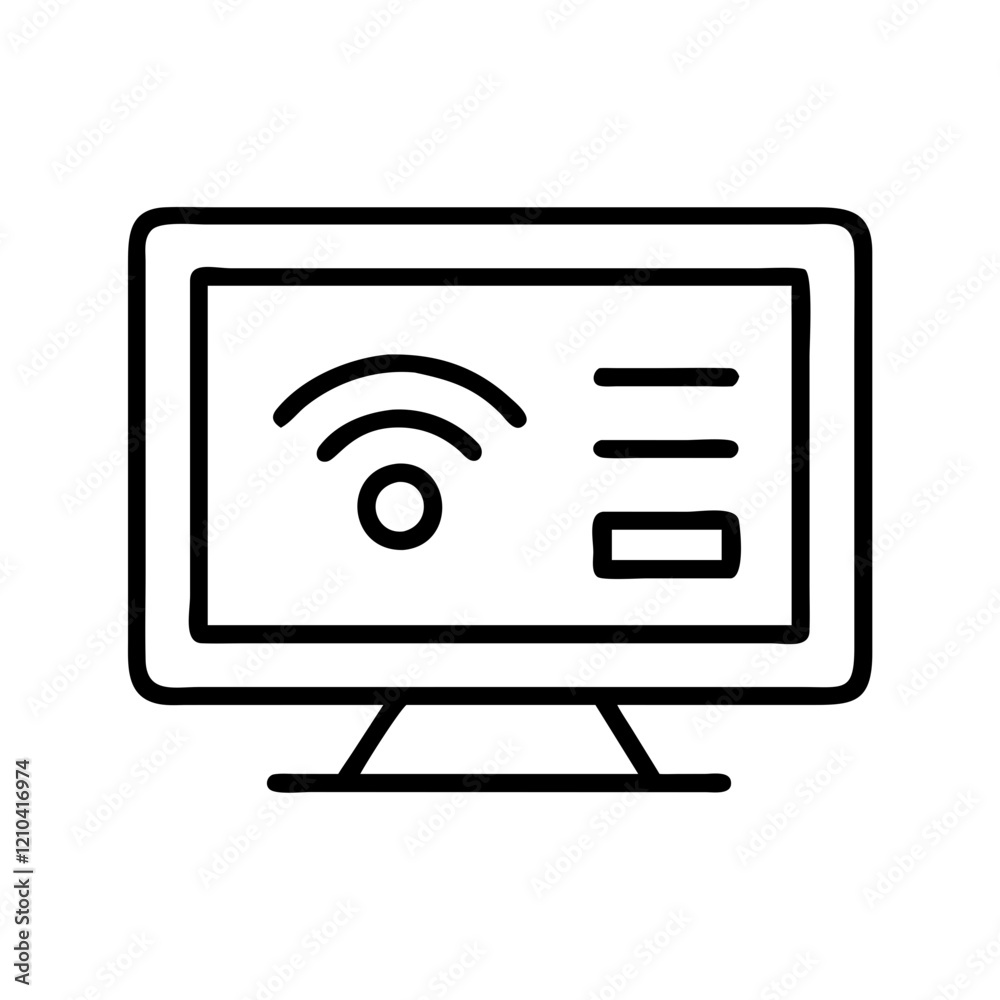 smart tv icon, smart tv line art - simple line art of smart tv, perfect for smart tv logos and icons smart tv icon, smart tv line art - simple line art of smart tv, perfect for smart tv logos and icons