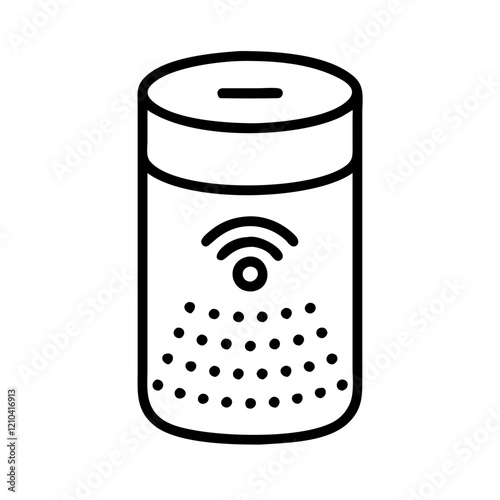 smart speaker icon, smart speaker line art - simple line art of smart speaker, perfect for smart speaker logos and icons