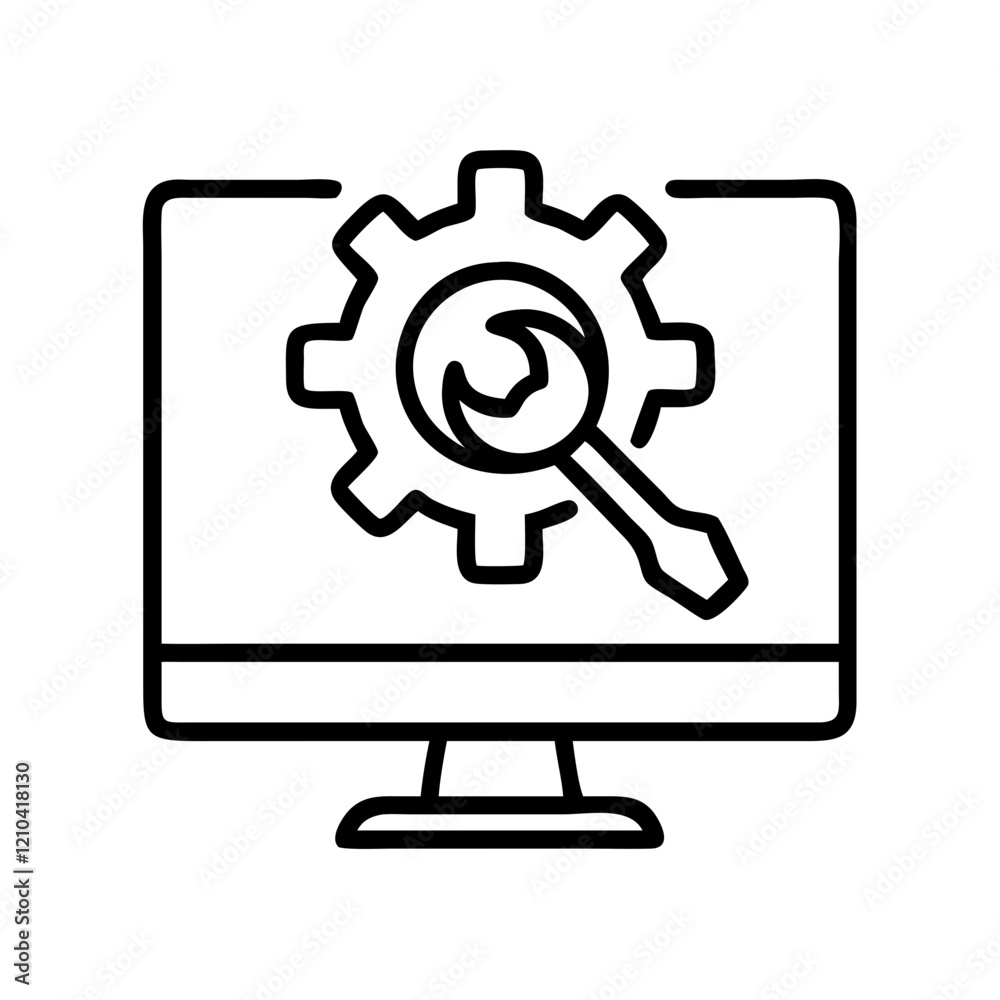 software maintenance icon, software maintenance line art - simple line art of software maintenance, perfect for software maintenance logos and icons software maintenance icon, software maintenance line art - simple line art of software maintenance, perfect for software maintenance logos and icons
