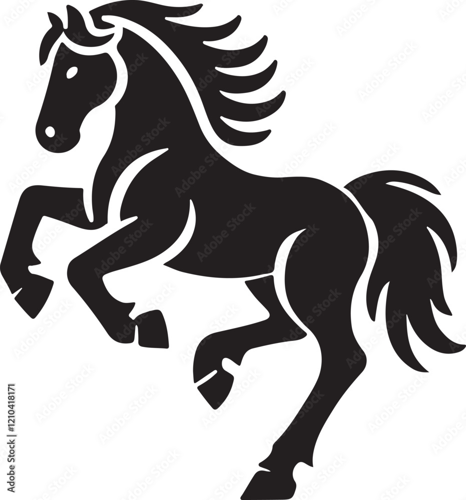 Fototapeta premium Horse icon silhouette vector with white background