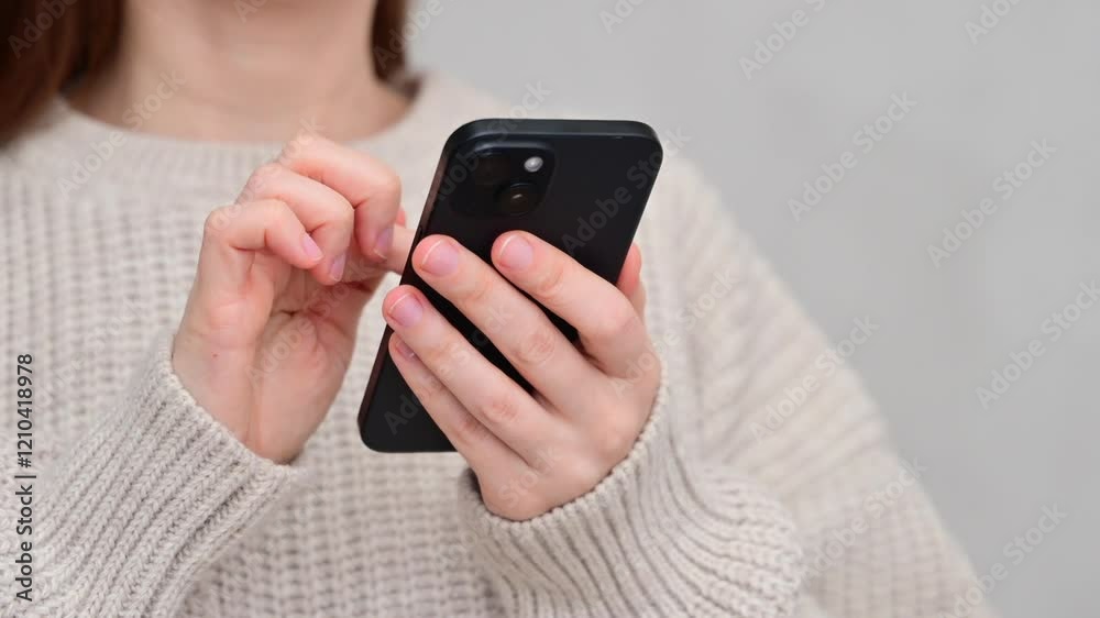 shot of woman looking at phone. Woman using technology. Technology content shot of woman looking at phone. Woman using technology. Technology content