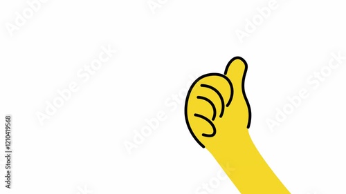 hand thumbs up cartoon animation transparent background alpha channel
