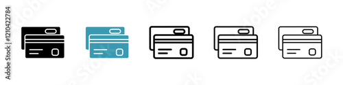 Credit card icons vector pack in black and blue colors
