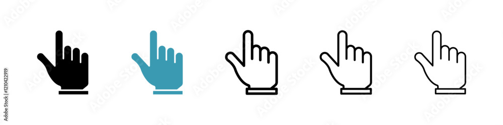 Finger icons vector pack in black and blue colors Finger icons vector pack in black and blue colors