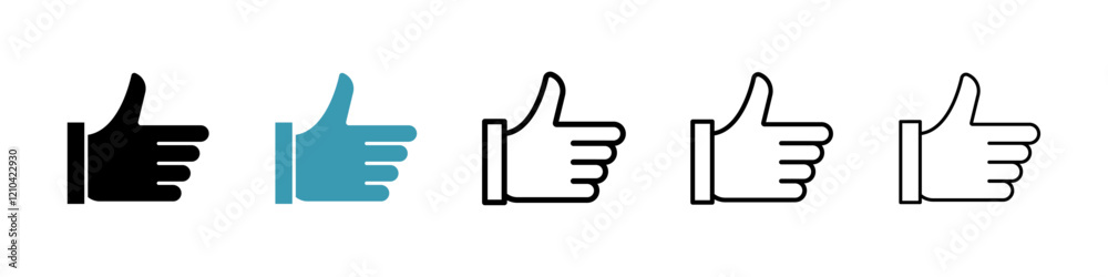 Thumb icons vector pack in black and blue colors Thumb icons vector pack in black and blue colors