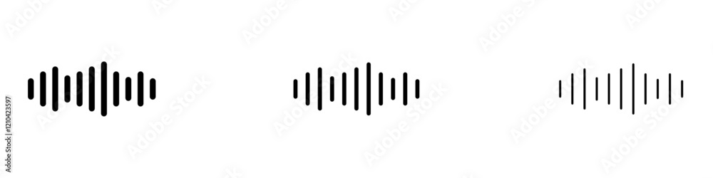 Audio icons vector pack in black and blue colors Audio icons vector pack in black and blue colors