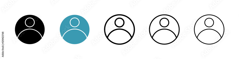 Profile icons vector pack in black and blue colors Profile icons vector pack in black and blue colors