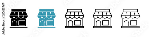 Restaurant icons vector pack in black and blue colors