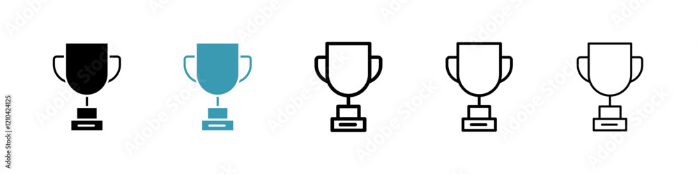Trophy icons vector pack in black and blue colors Trophy icons vector pack in black and blue colors