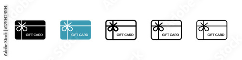 Gift card icons vector pack in black and blue colors