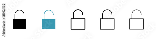 Unblocked icons vector pack in black and blue colors