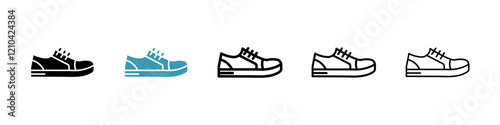 Sneaker icons vector pack in black and blue colors