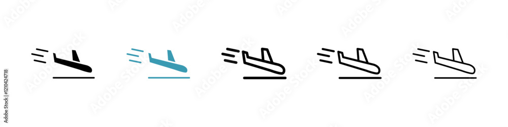 Arrival icons vector pack in black and blue colors Arrival icons vector pack in black and blue colors