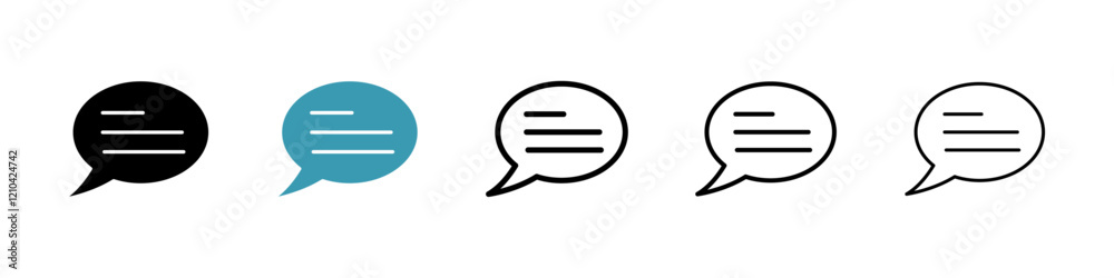 Chat icons vector pack in black and blue colors