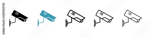 CCTV icons vector pack in black and blue colors