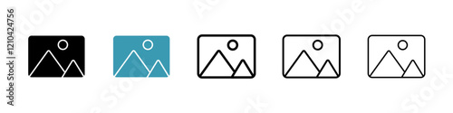 Image icons vector pack in black and blue colors