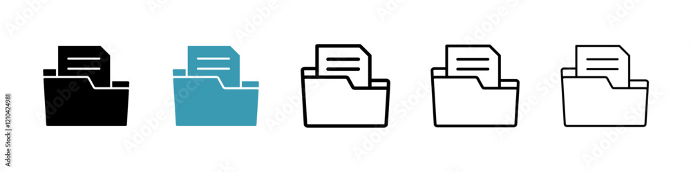 Store files icons vector pack in black and blue colors Store files icons vector pack in black and blue colors