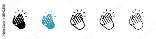 Clap icons vector pack in black and blue colors