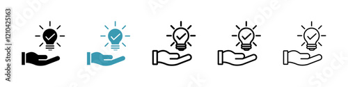 Solution icons vector pack in black and blue colors