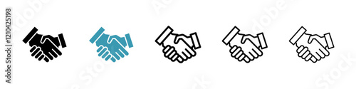 Partner icons vector pack in black and blue colors