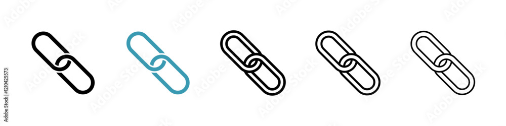 Link icons vector pack in black and blue colors Link icons vector pack in black and blue colors