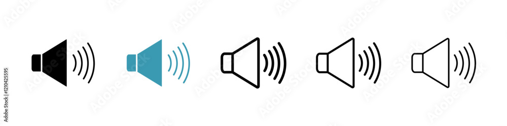 Speaker icons vector pack in black and blue colors Speaker icons vector pack in black and blue colors