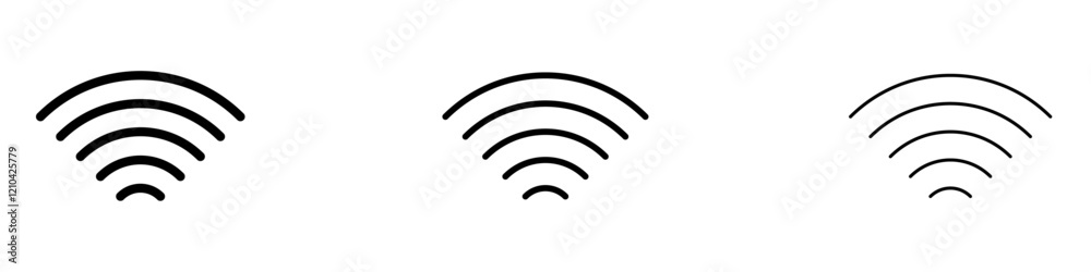 Wifi Signal icons vector pack in black and blue colors Wifi Signal icons vector pack in black and blue colors