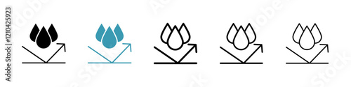 Waterproof icons vector pack in black and blue colors