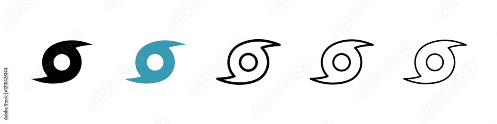 Hurricane icons vector pack in black and blue colors Hurricane icons vector pack in black and blue colors