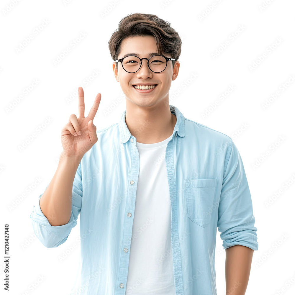 A half-body shot of a man wearing a light blue casual shirt, exuding a relaxed and approachable vibe