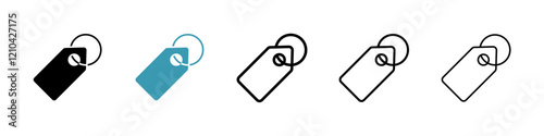 Tag icons vector pack in black and blue colors