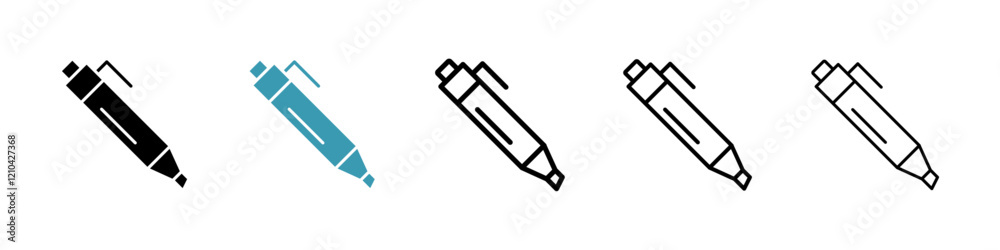 Marker icons vector pack in black and blue colors Marker icons vector pack in black and blue colors