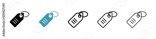 Label icons vector pack in black and blue colors