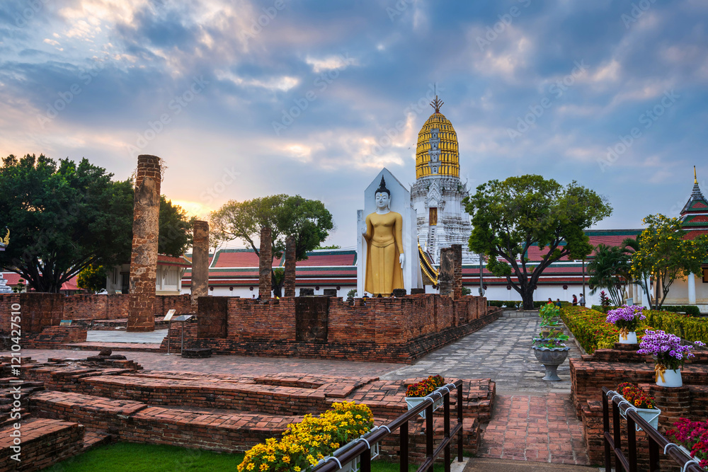 Old Buddha statue at Wat Phra Si Rattana Mahathat also colloquially referred to as Wat Yai is a Buddhist temple (wat) It is a major tourist is Public places attraction Phitsanulok,Thailand.