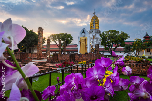 Old Buddha statue at Wat Phra Si Rattana Mahathat also colloquially referred to as Wat Yai is a Buddhist temple (wat) It is a major tourist is Public places attraction Phitsanulok,Thailand.
