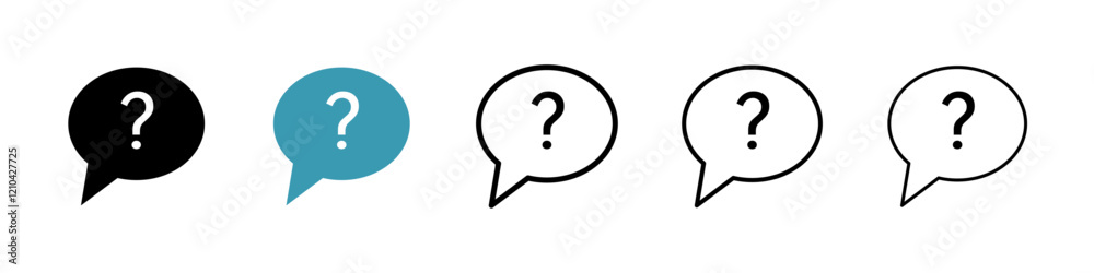 Question icons vector pack in black and blue colors Question icons vector pack in black and blue colors