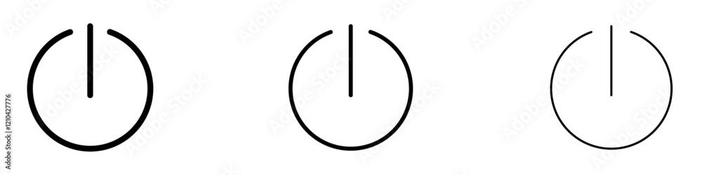 Power button icons vector pack in black and blue colors Power button icons vector pack in black and blue colors