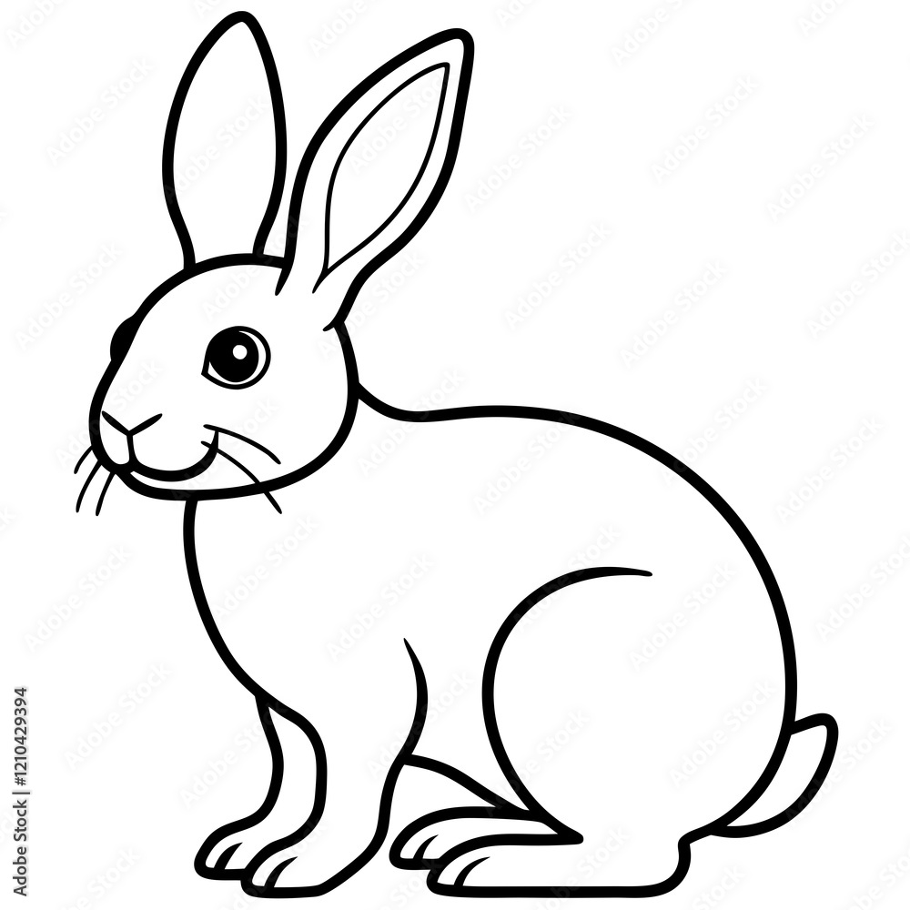 Fototapeta premium rabbit line art vector