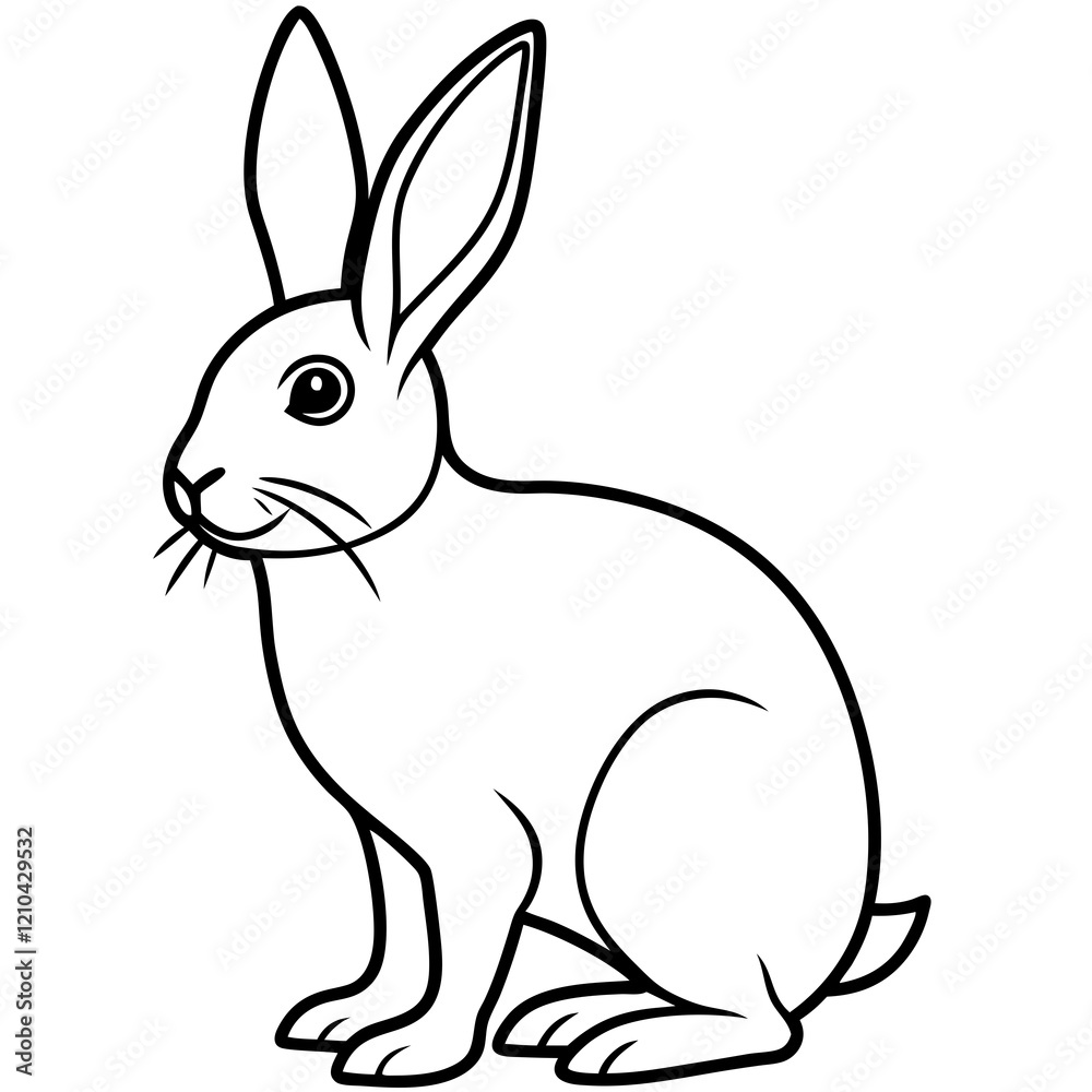 Fototapeta premium rabbit line art vector