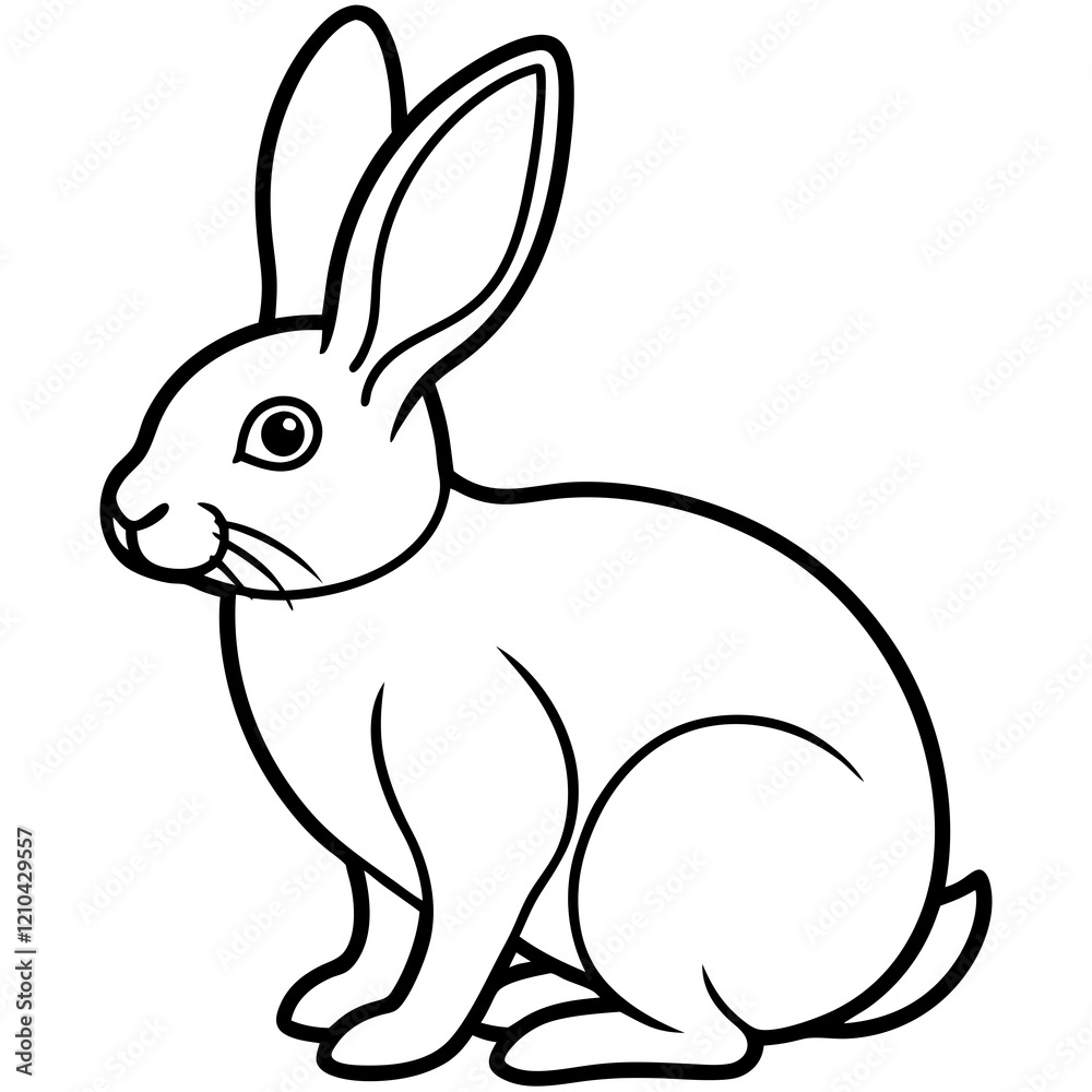Fototapeta premium rabbit line art vector