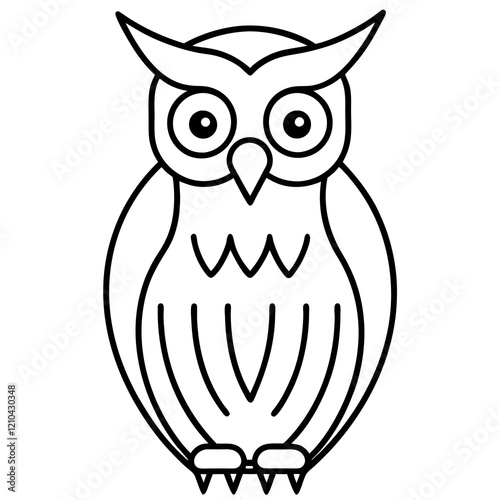 owl line art vector 